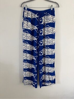 Rose + Olive Women’s Lightweight Fish Coastal Vacation Boho Pants Size Small